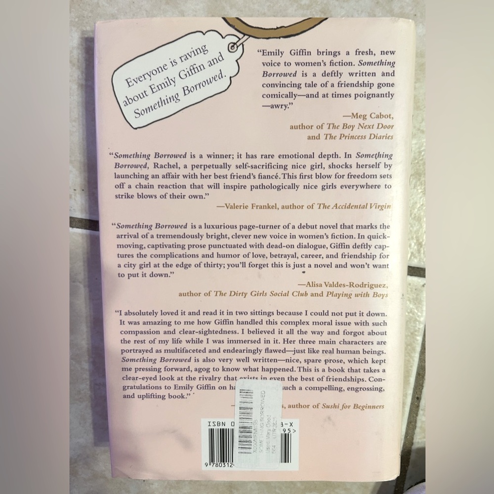 “Something Borrowed” by Emily Griffin -Hard Cover - Picture 2 of 3